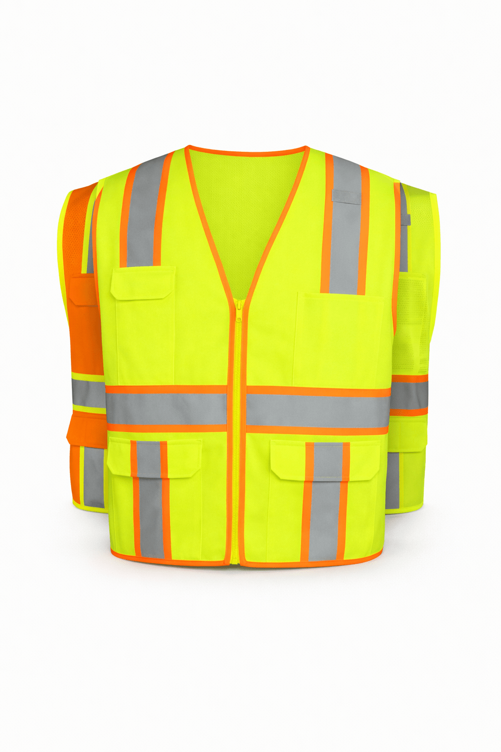 Class 2 Surveyor Zippered Two - Tone Vest - ALL BRANDING