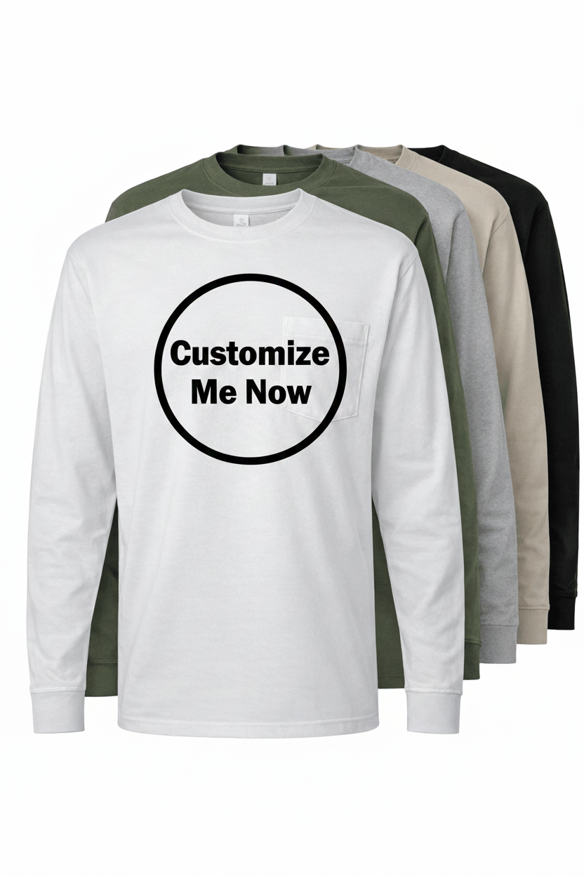 Super Heavyweight Long Sleeve Pocket - ALL BRANDING